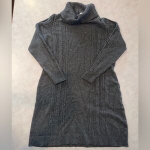 Serra Cozy Cable Knitted Sweater Dress Gray Classic Elegant Warm Size L